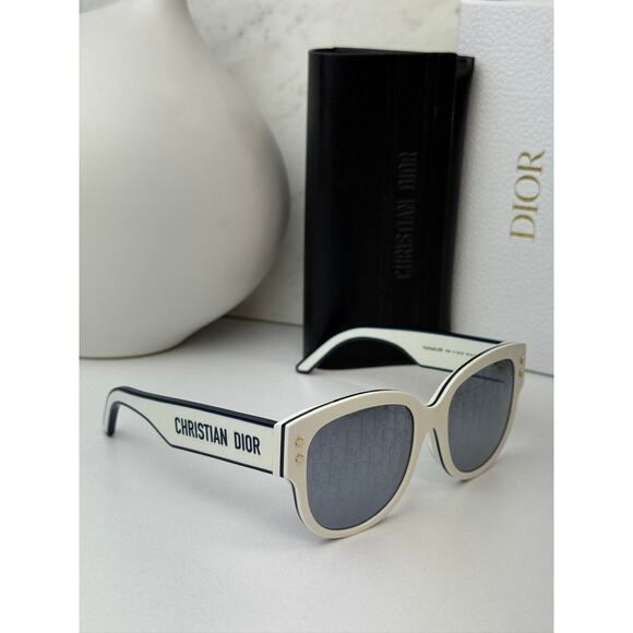 NEW Dior Pacific B2I Logo Sunglasses in White Mirror main image 8